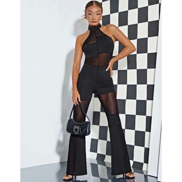Black cut out sheer romper - Picture 1 of 10
